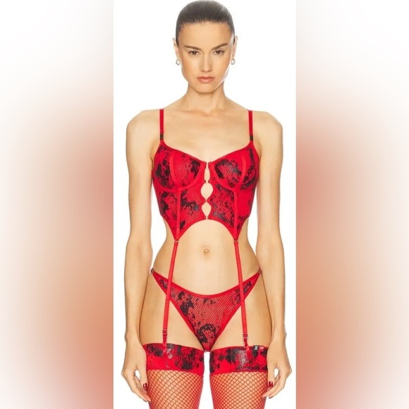 Savage X Fenty Other - NWT SAVAGE X FENTY/DIESEL FISHNET BUSTIER RED. US 16-18.